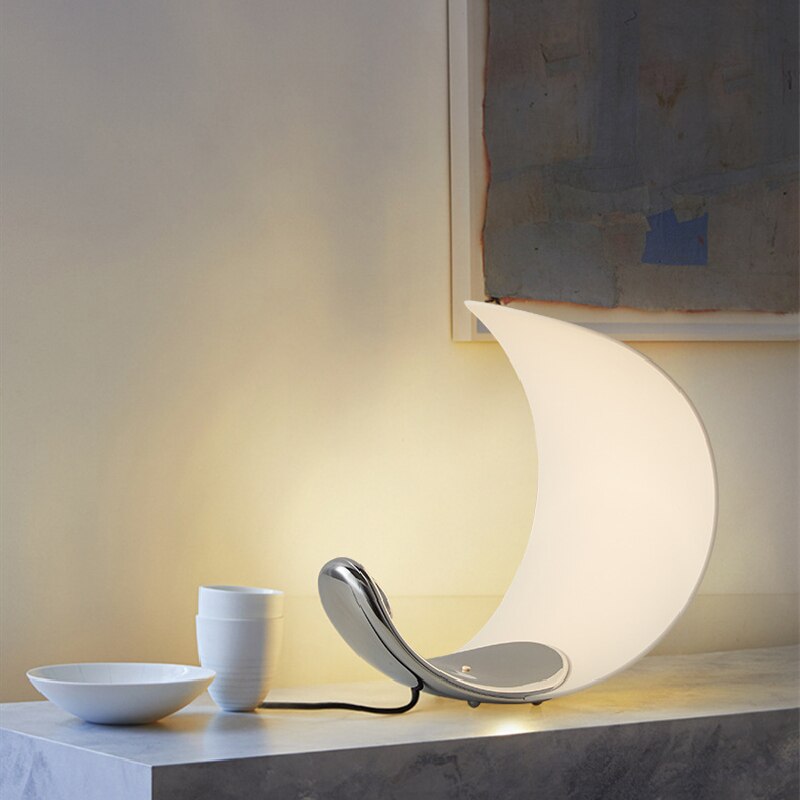 Modern LED Table Lamp  Curved Metal Crescent Design - Product detail 8