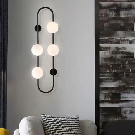 Modern Wall Sconce  Brass Arch Glass Globe Design - Product detail 4