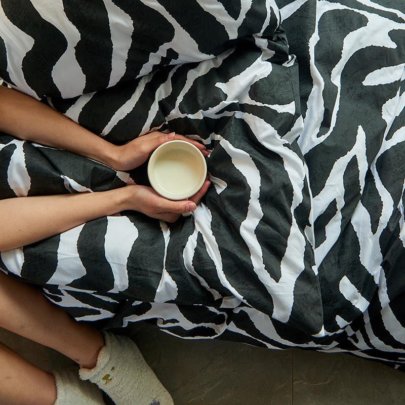 Zebra Print Duvet Cover Set  Egyptian Cotton Bedding - Product detail 5