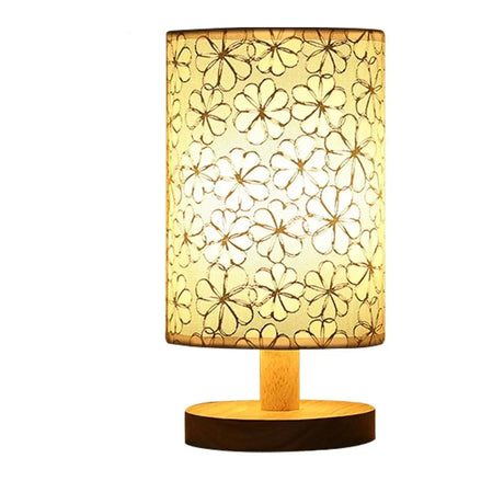 Minimalist Table Lamp  Natural Wood Base with Linen Shade - Product detail 10