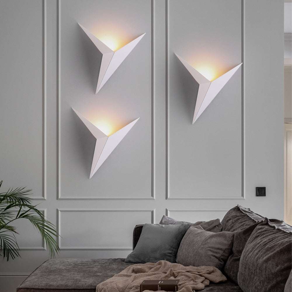 Modern Triangle Wall Light  Minimalist LED Sconce - Detailed view