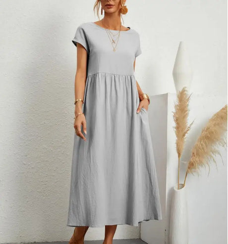 Casual Midi Dress  Loose Fit Cotton Blend - Product detail 10