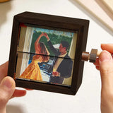 Wooden Photo Flipbook Frame  Hand-Cranked Memory Display Box - Product example