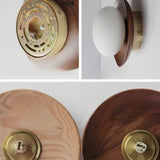 Modern Wall Light  Walnut Wood Base with Glass Globe - Product detail 9