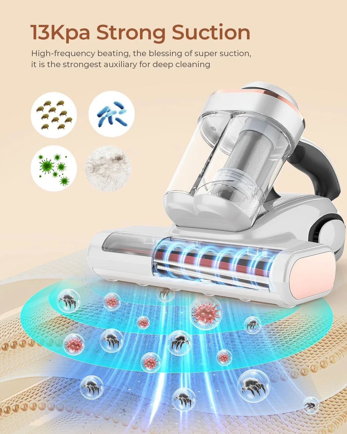 UV Dust Mite Vacuum Cleaner  13KPa Ultrasonic Deep Cleaning - Product showcase