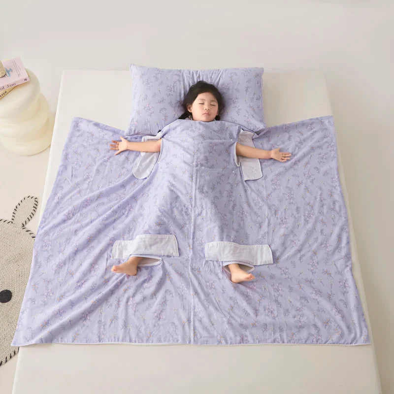Kids Sleep Comfort Blanket  Stay-Put Design With Foot Pocket - Product example