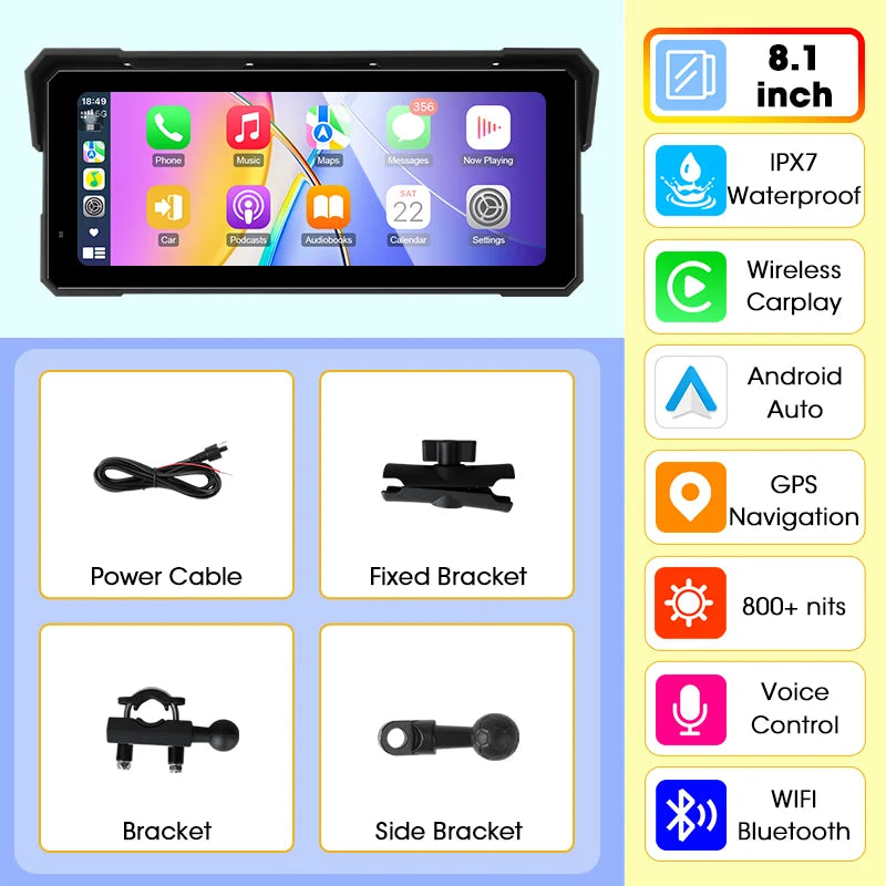 Smart Motorcycle Display  IPX7 Waterproof CarPlay Android Auto - Product detail 17