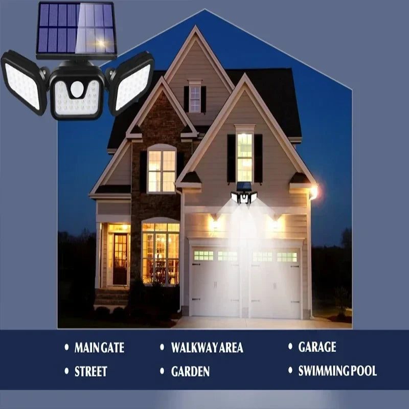 Solar Motion Sensor Light  270 Wide Angle LED Outdoor Security Lamp - Product detail 11