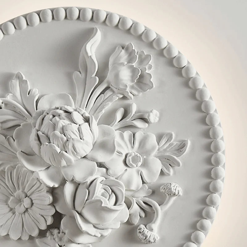 Vintage Wall Lamp  French Round Floral Relief Design - Product detail 6