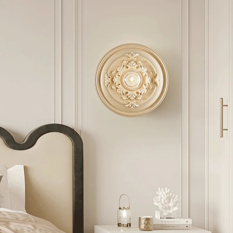 Victorian Ceiling Medallion Wall Light  Ornate Floral Relief Design - Product detail 4