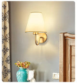 Modern Wall Sconce  Brushed Gold with Fabric Shade - Product detail 5