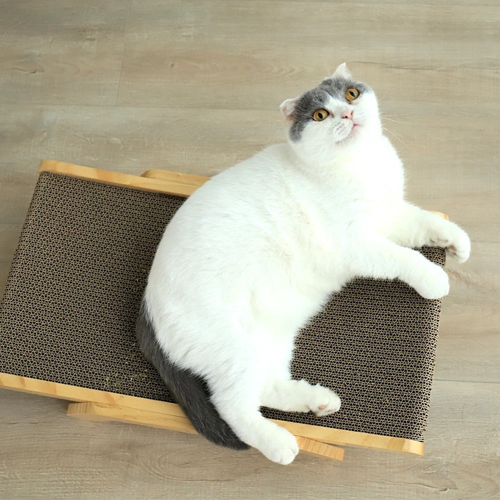 Modern Cat Lounge Bed  Natural Wood Frame with Sisal Mat - Product detail 6
