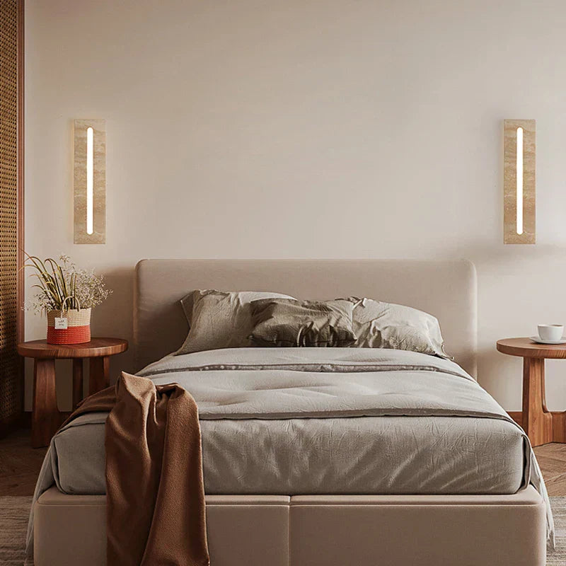 Modern Marble Wall Light  Minimalist LED Strip Design - Detailed view