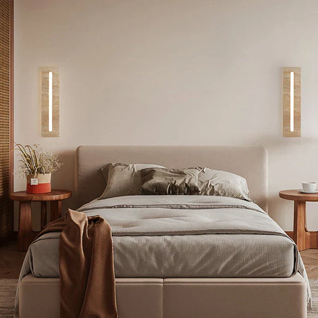 Modern Marble Wall Light  Minimalist LED Strip Design - Detailed view