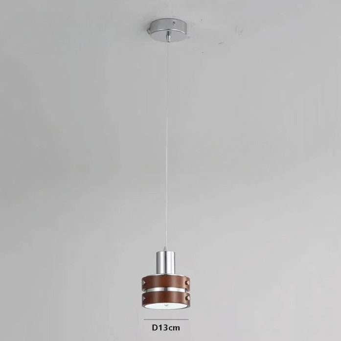 Modern Wall Lamp  Brown Leather Chrome Accent - Product detail 8
