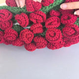 Floral Knit Blanket  Purple Rose Bouquet Design - Product detail 7