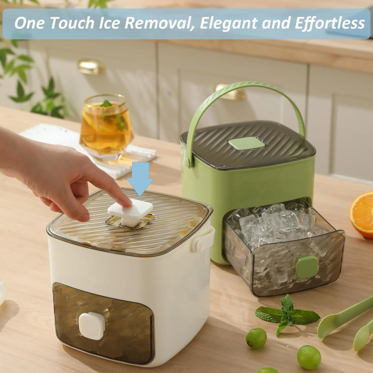 Modern Ice Cube Maker  Double Layer Storage With Handle - Product detail 4