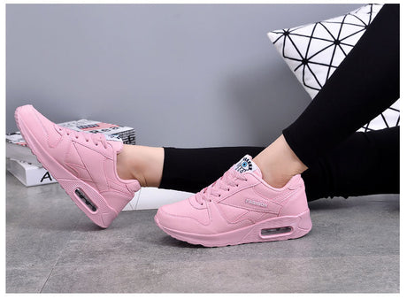 Air Cushion Sports Sneakers  Soft Pink Comfort Design - Product showcase