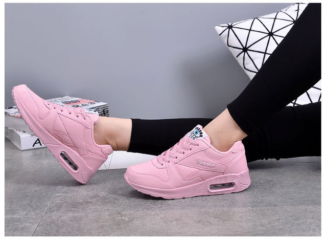 Air Cushion Sports Sneakers  Soft Pink Comfort Design - Product showcase