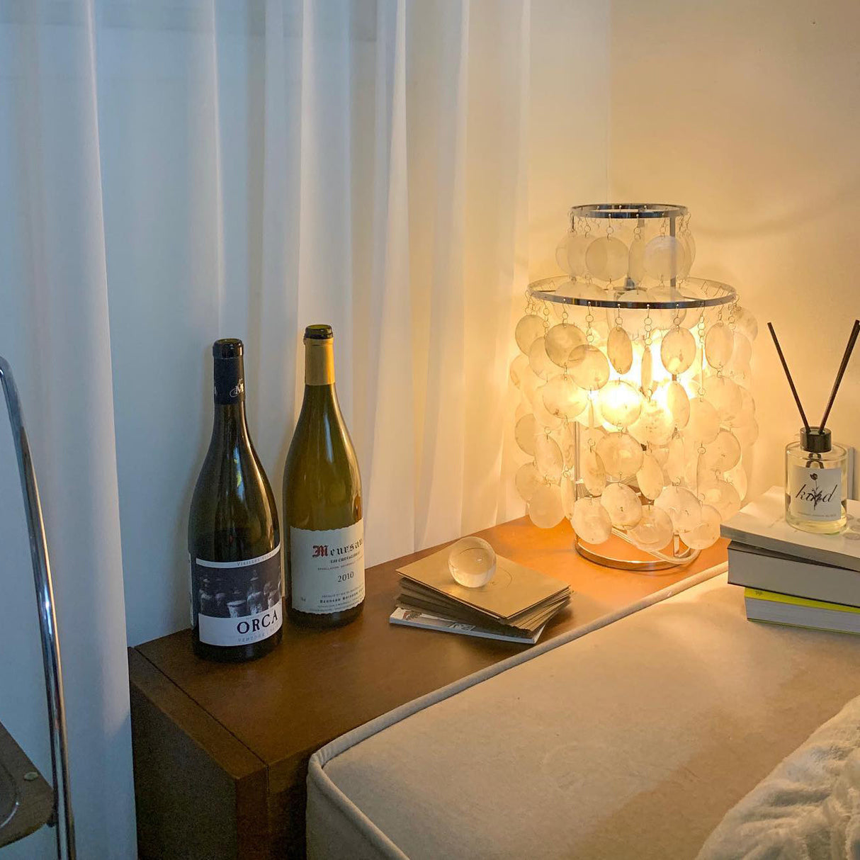 Seashell Table Lamp  Mother of Pearl Cascading Design - Product detail 11