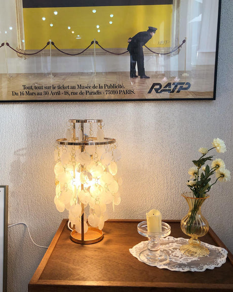 Seashell Table Lamp  Mother of Pearl Cascading Design - Product detail 31