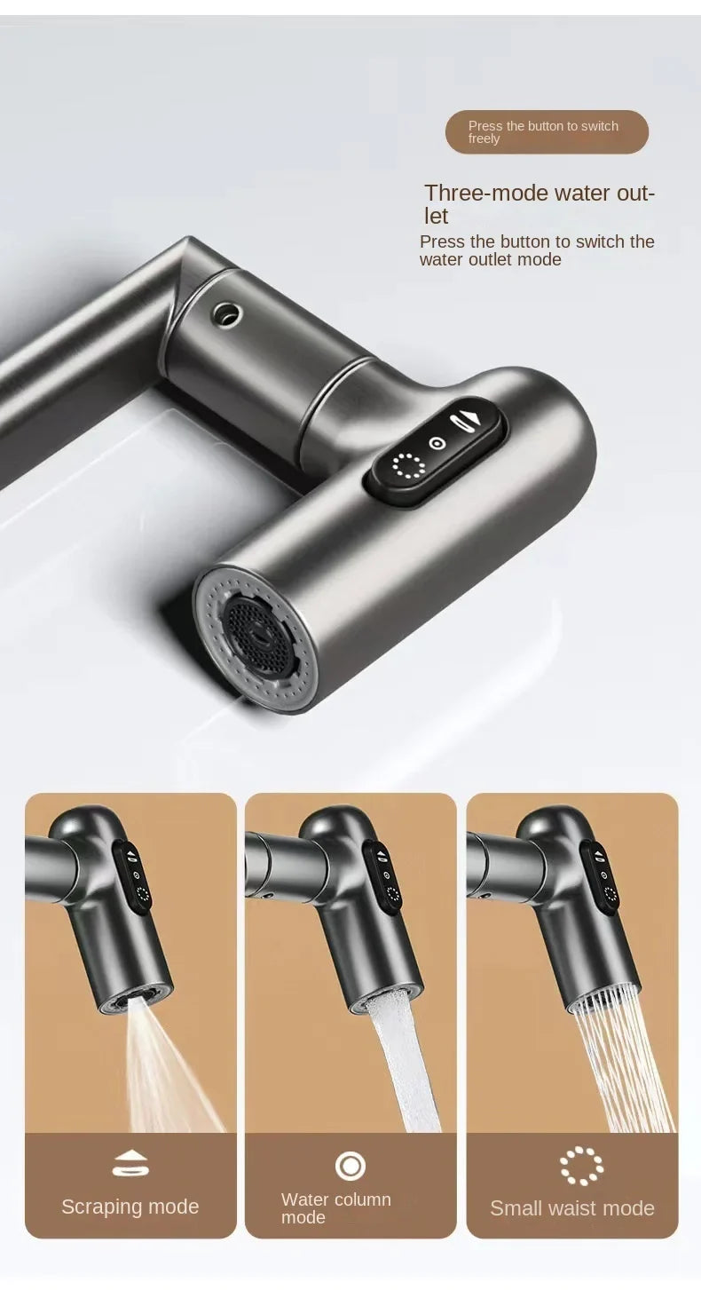 Modern Pull Out Basin Faucet  Smart LED Temperature Display - Product detail 11