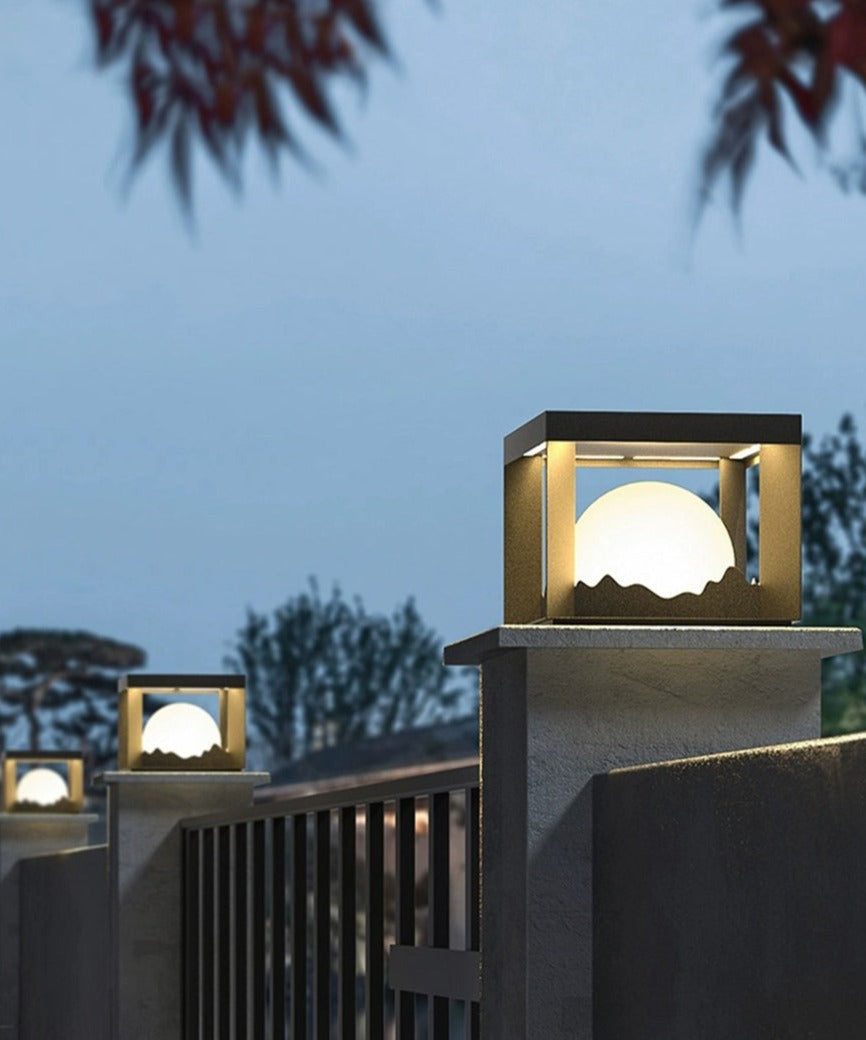 Modern Solar Wall Light  Cube Frame Mountain Silhouette - Product detail 11