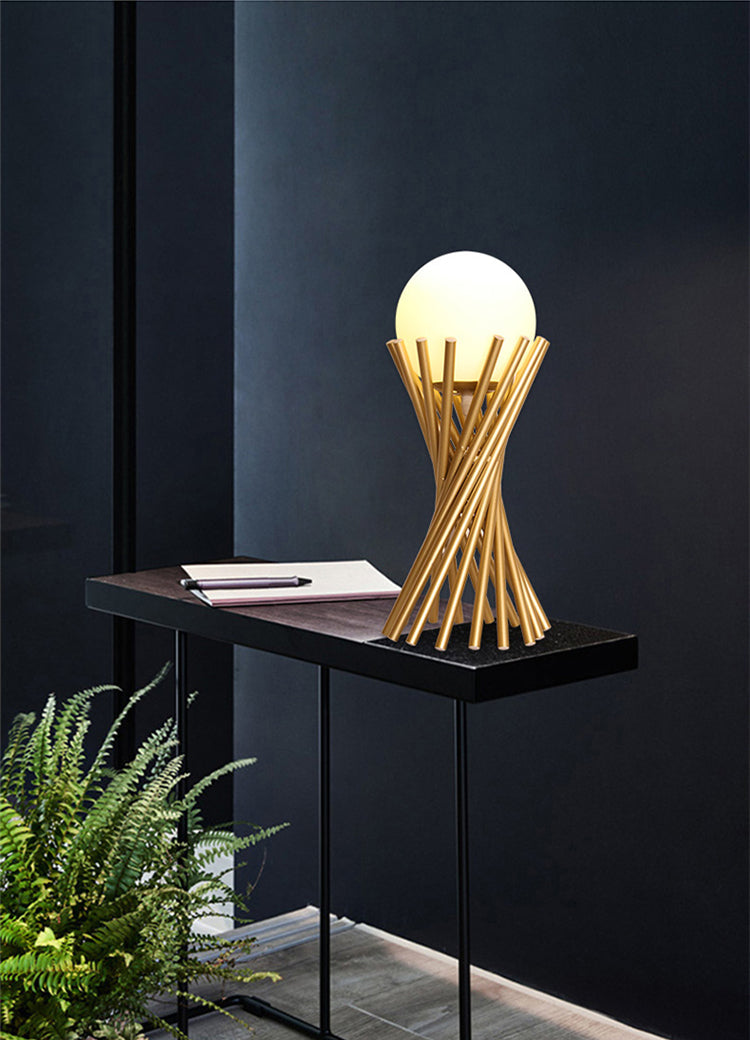 Modern Table Lamp  Twisted Gold Metal Design - Product detail 10