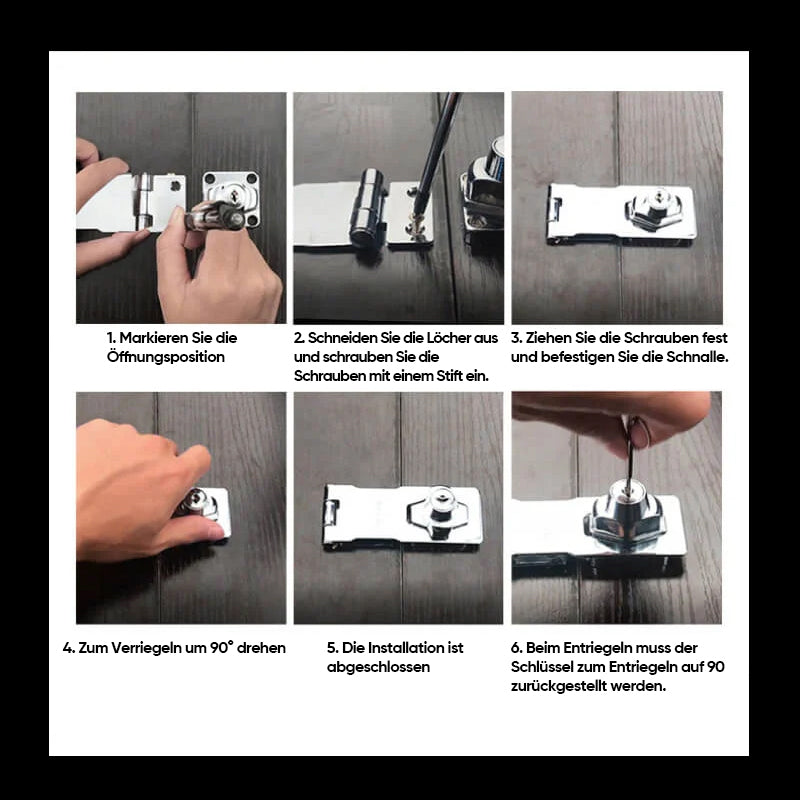 Keyed Door Lock  Heavy Duty Zinc Alloy Hasp Lock - Product detail 7