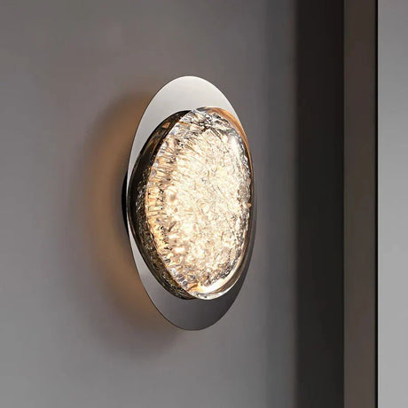 Modern LED Wall Light  Crystal Glass  Steel Sconce - Detailed view
