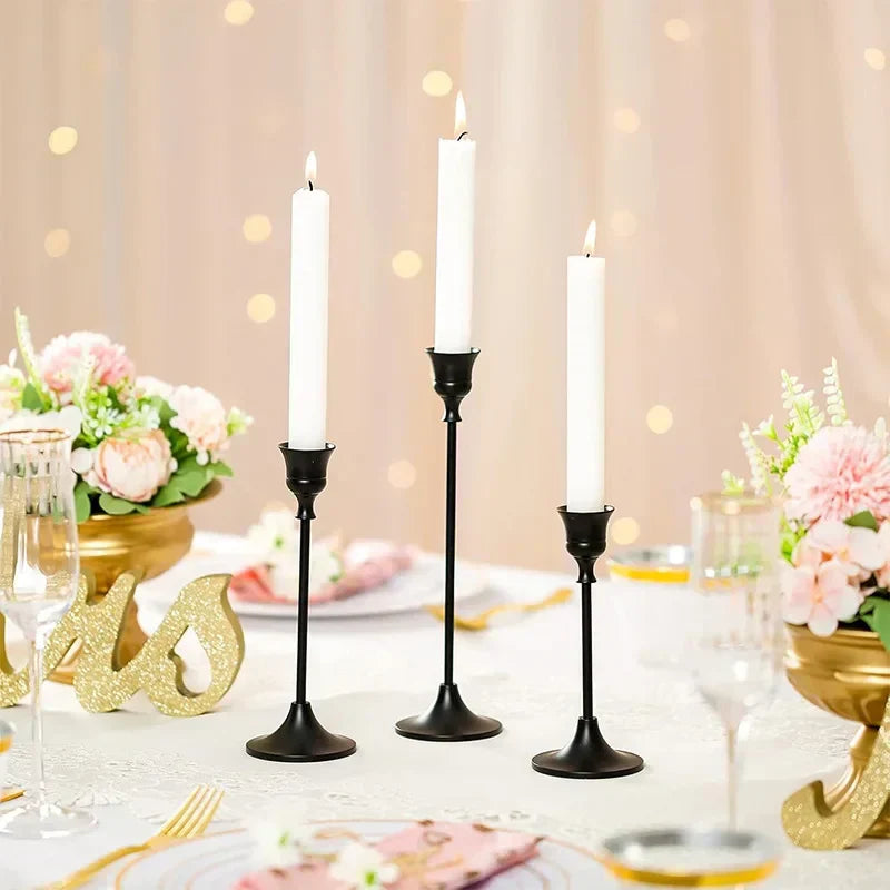 Vintage Brass Candlesticks  Graduated Heights Set of 3 - Product detail 4