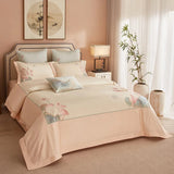 Egyptian Cotton Duvet Set  Lotus Floral Pattern - Detailed view
