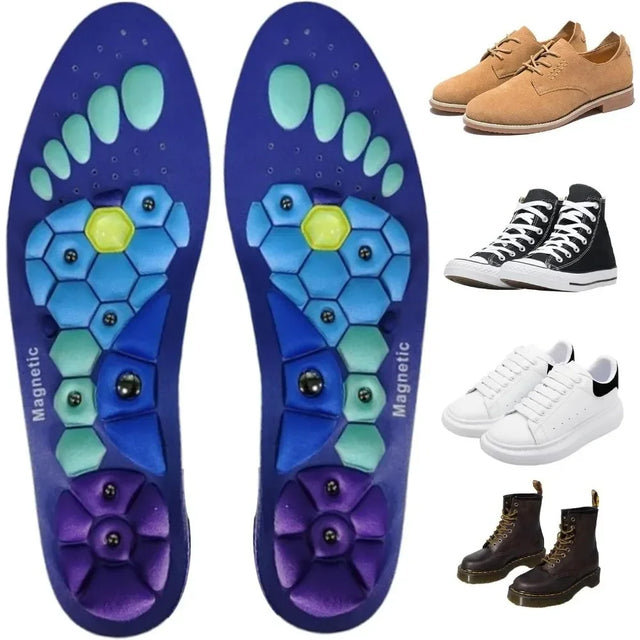 Magnetic Acupressure Insoles  Therapeutic Foot Support With Hexagonal Design - Product showcase