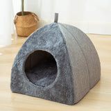 Plush Cat House  Triangular Velvet Pet Shelter - Detailed view
