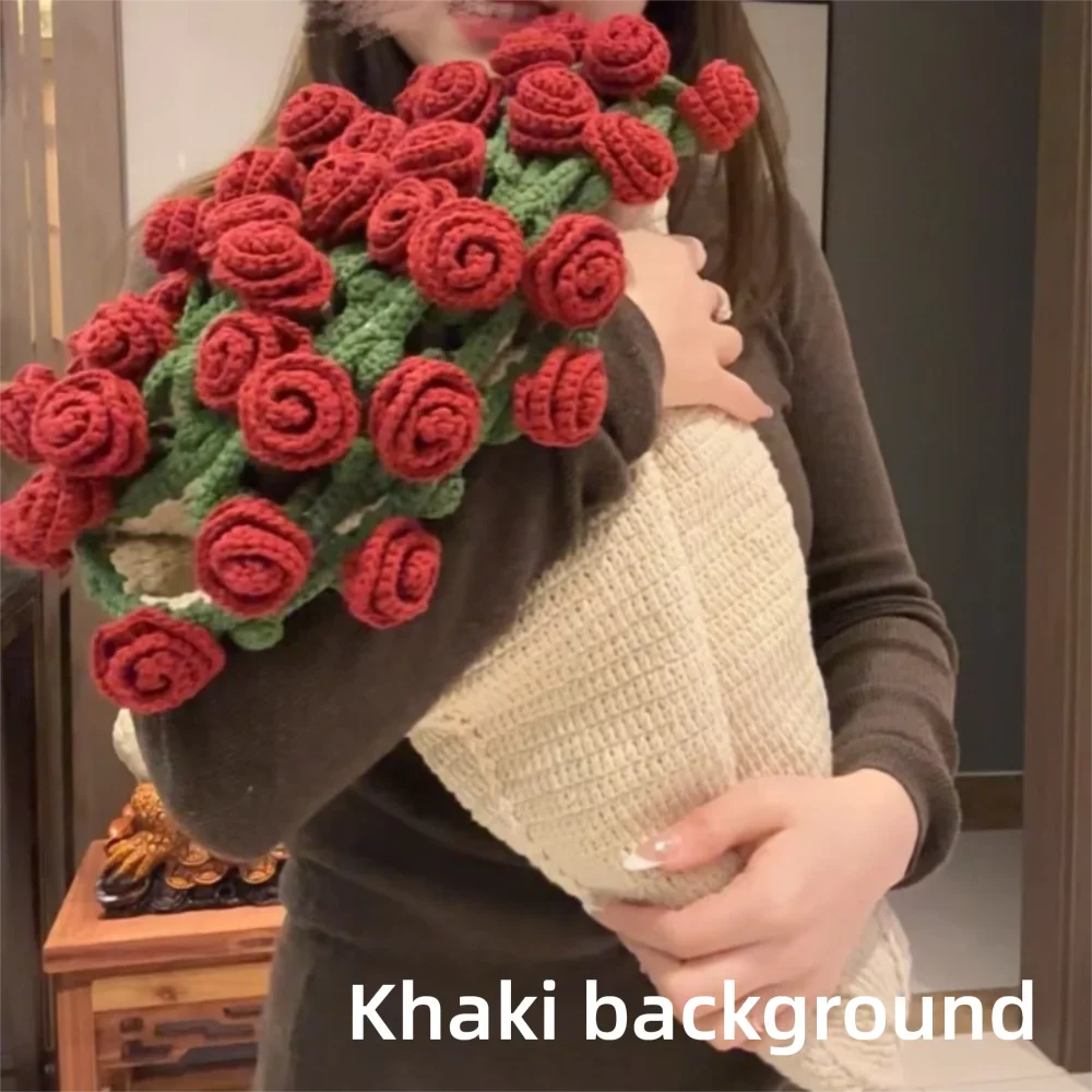 Floral Knit Blanket  Purple Rose Bouquet Design - Product detail 8