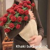 Floral Knit Blanket  Purple Rose Bouquet Design - Product detail 8