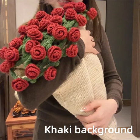 Floral Knit Blanket  Purple Rose Bouquet Design - Product detail 8