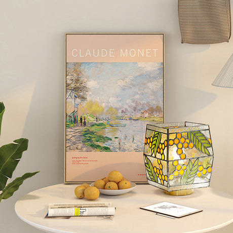 Botanical Table Lamp  Stained Glass Seed Pattern - Product detail 8