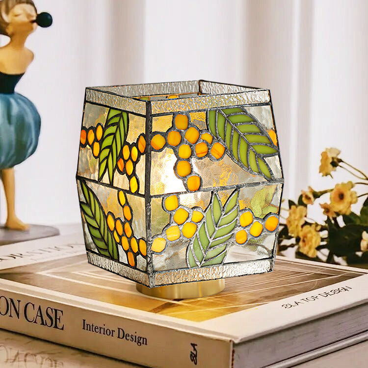 Botanical Table Lamp  Stained Glass Seed Pattern - Product detail 7