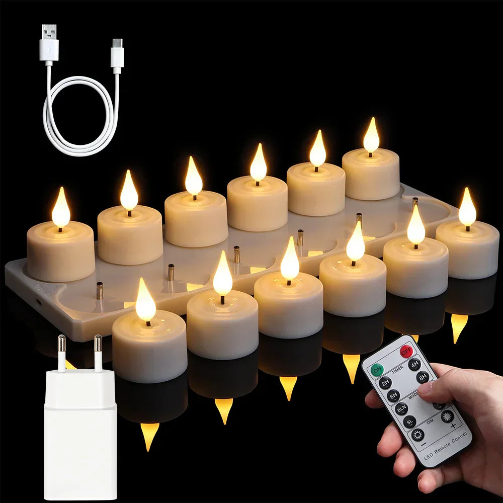 LED Flameless Candles  Glass Encased Flickering Lights - Product detail 7