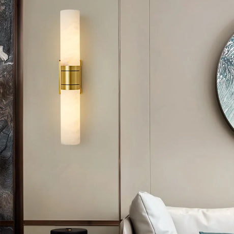 Modern Marble Wall Light  Copper Accent Strip Design - Product example