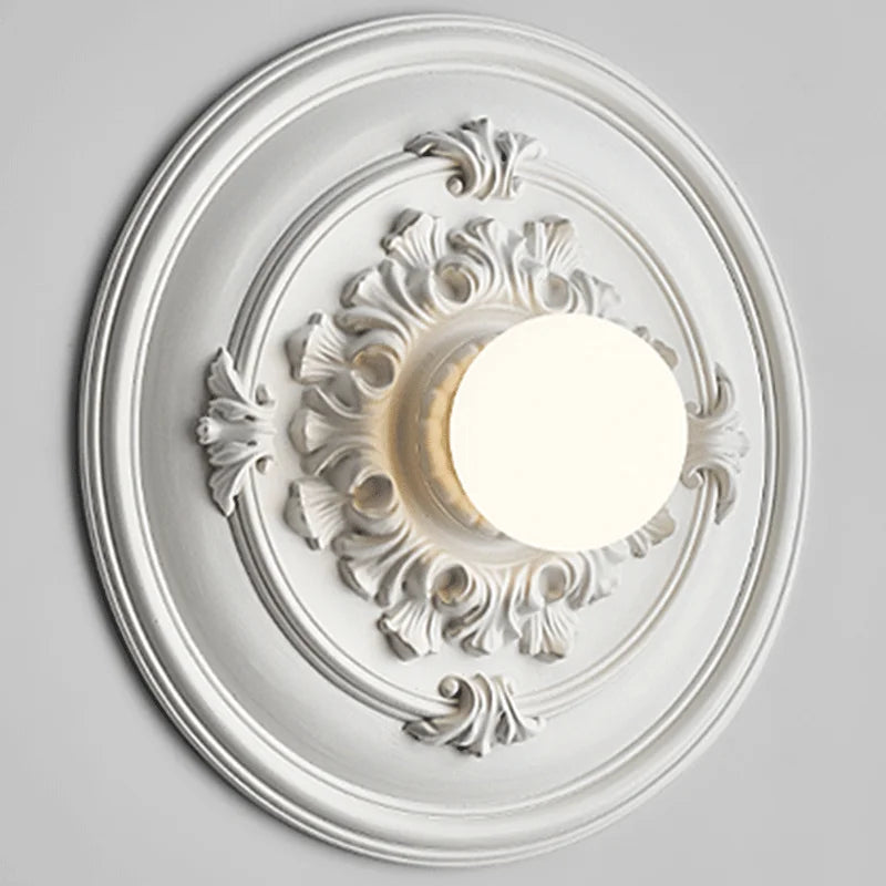 Victorian Ceiling Medallion Wall Light  Ornate Floral Relief Design - Product detail 9