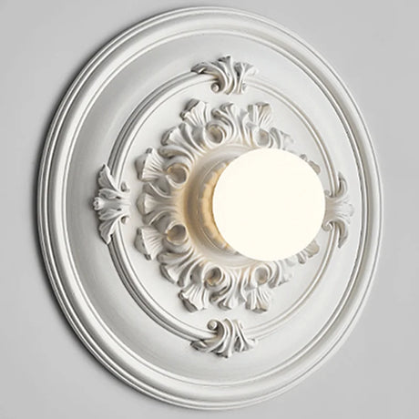 Victorian Ceiling Medallion Wall Light  Ornate Floral Relief Design - Product detail 9