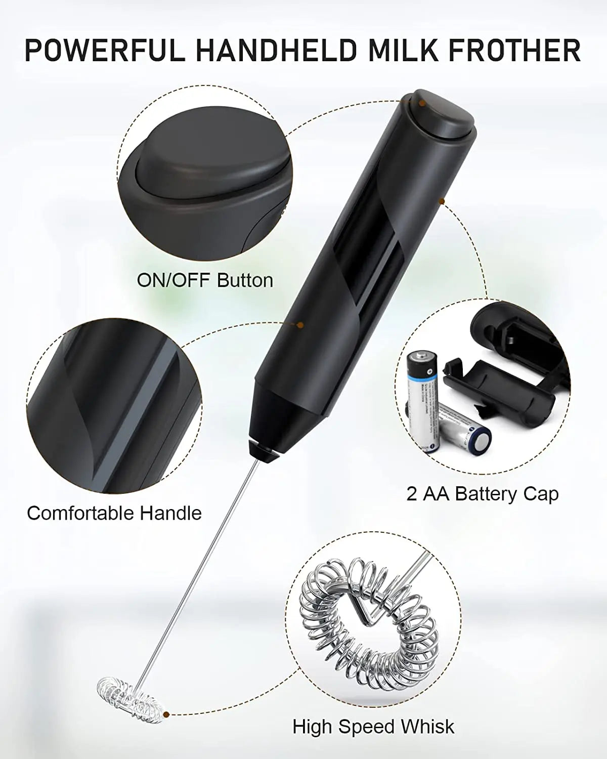 Electric Milk Frother  Professional Handheld Coffee Whisk - Product detail 10