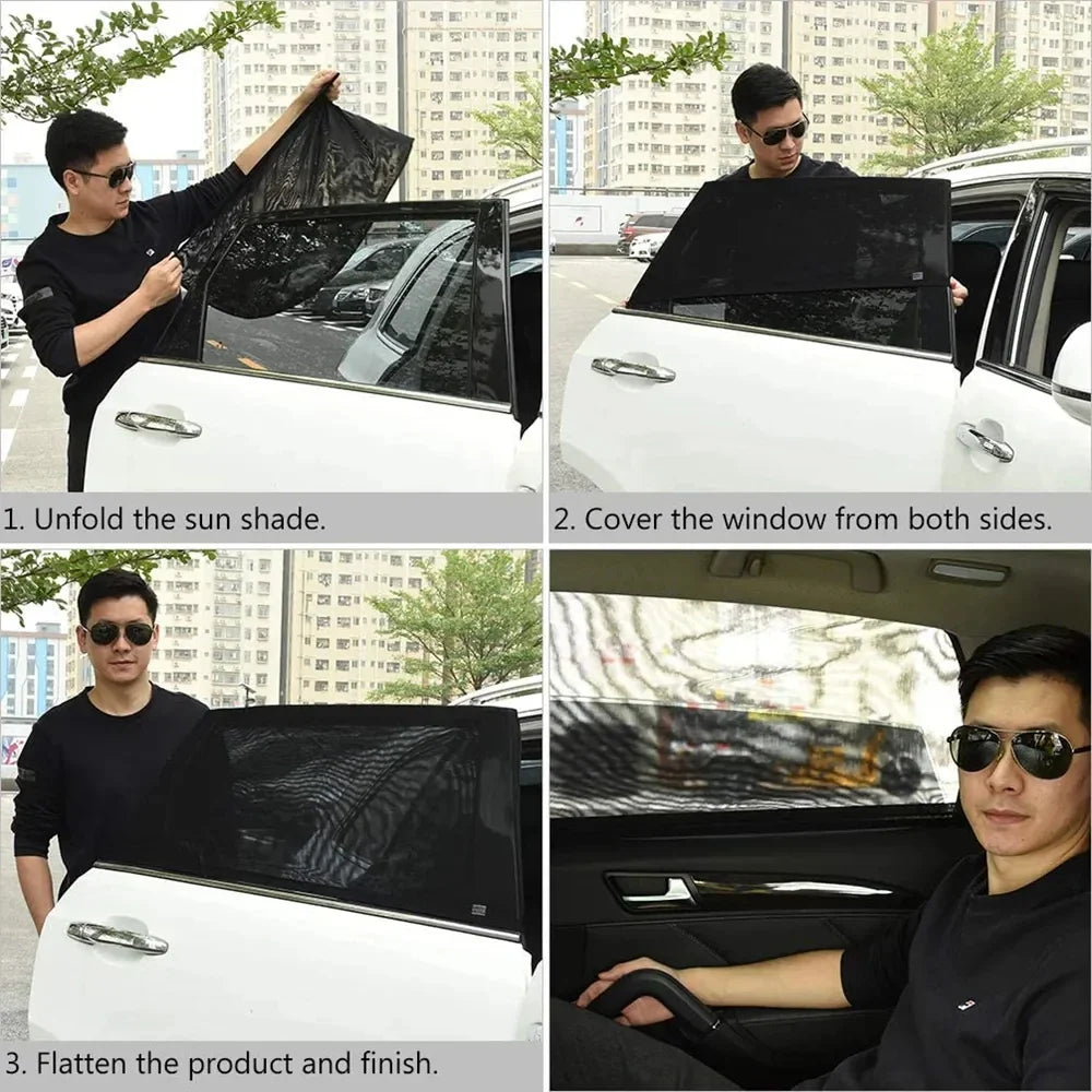 Magnetic Car Window Shade  UV Protection Mesh Curtains - Product detail 7