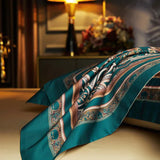 Luxury Egyptian Cotton Duvet Set  Teal Arabesque Pattern - Product detail 7