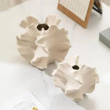 Modern Ceramic Wave Vase  Geometric Ripple Design - Product detail 5