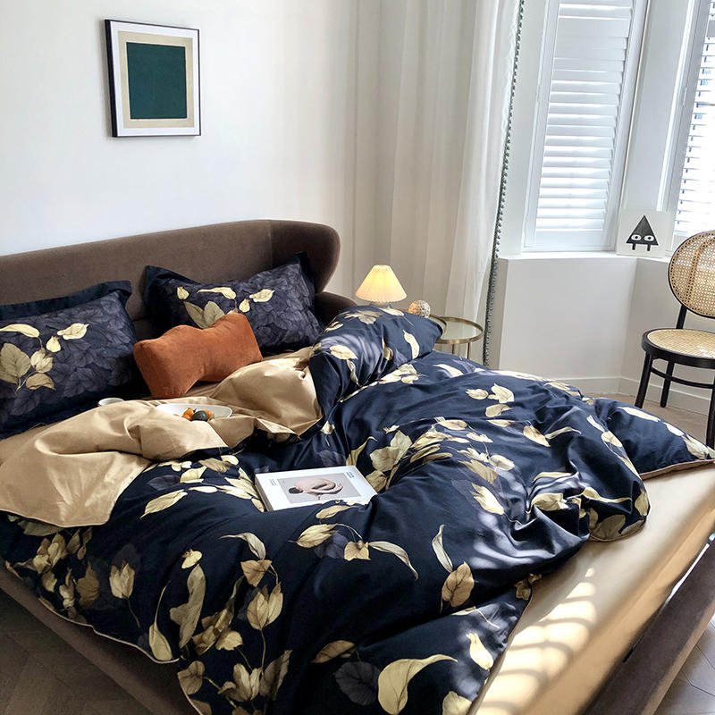 Luxury Egyptian Cotton Duvet Set  Dark Floral Print Design - Product detail 7