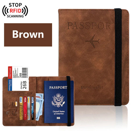 Travel Passport Holder  RFID Leather Card Organizer - Product detail 10