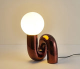 Modern Spiral Table Lamp  Metallic Red Glass Globe Design - Product detail 6